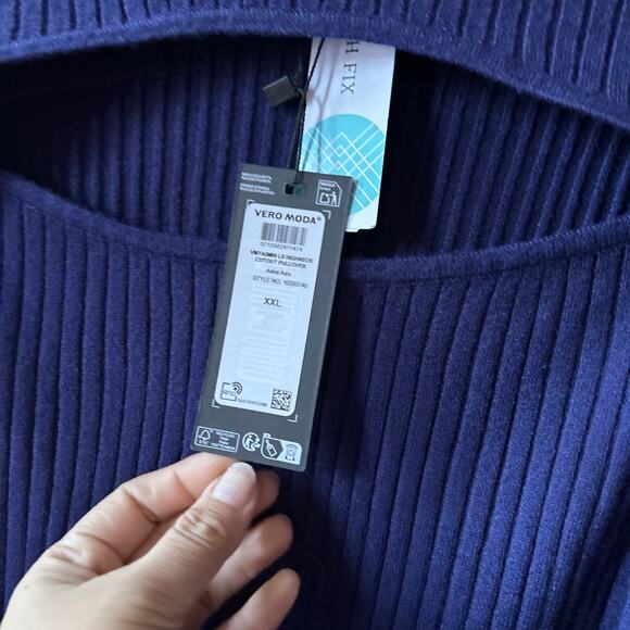 Vero moda High Neck Cutout Pull Over Long Sleeve In Royal Blue Size XXL - Picture 2 of 4